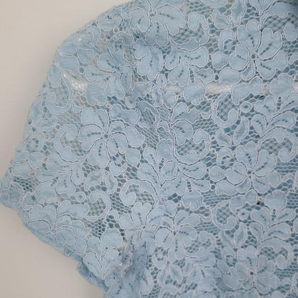 Zara Lace Top with Contrast Peter Pan Collar - Picture 3 of 11